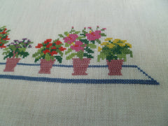 Flower Pots Cafe Curtain, without linen