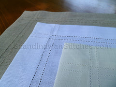 Double Hem Stitched Large Table Square