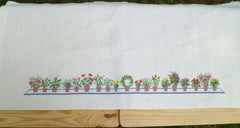 Flower Pots Cafe Curtain, without linen