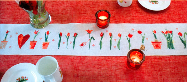 Stickmuster Tulpenherzen (Tulip Hearts Chart)