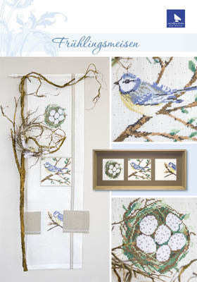 Stickvorlage Frühlingsmeisen (Spring Birds (Blue Tit) Chart)