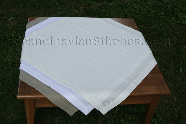 Double Hem Stitched Large Table Square